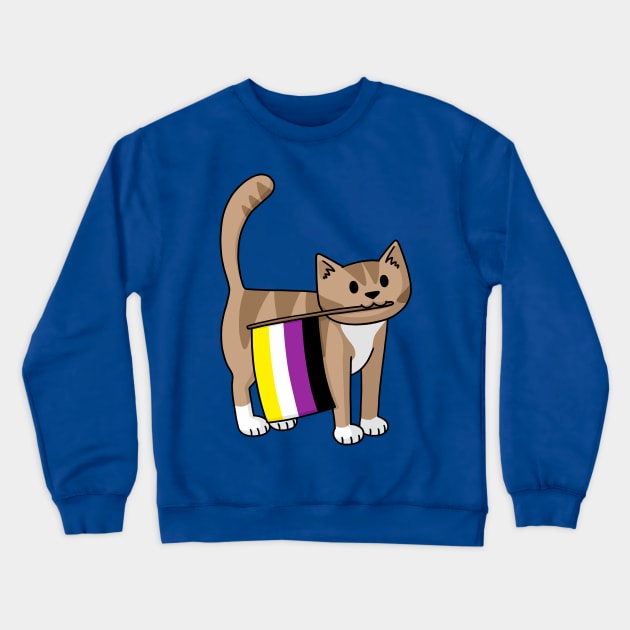 Non-Binary Cat Crewneck Sweatshirt by Doodlecats 